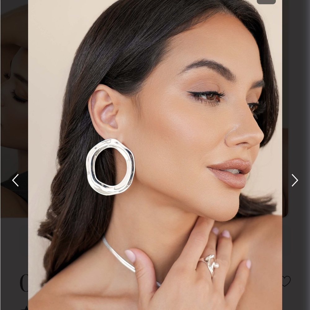 Ettika Silver Open Circle Earrings